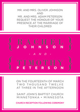 Fancy Hot Pink Party Border Party Invitations