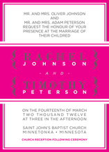 Formal Black Border Simple Pink Party Invitations