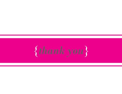 Hot Pink Double Border Bracket Motif Invitations