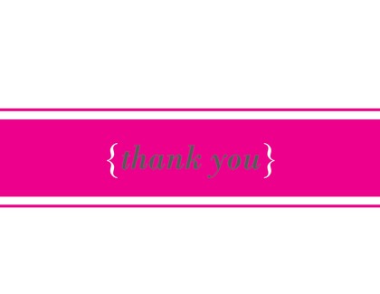 Bright Blue Double Border Thank You Cards