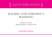 Hot Pink Simple Border Invitation