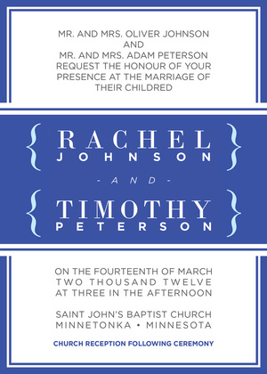 Bright Blue Simple Border Invitation