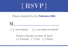 Blue Rehearsal RSVP Cards