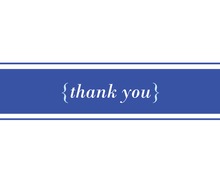 Bright Blue Double Border Thank You Cards