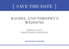 Bright Blue Simple Border Invitation