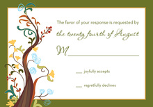 Green Spring Tree RSVP Cards