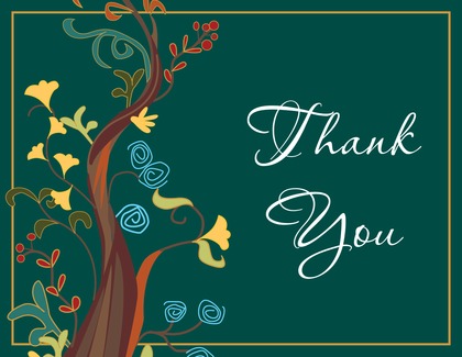 Designer Abstract Tree Thank You Cards