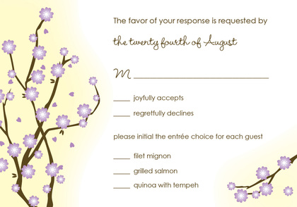Special Lavender Blossoms Wedding Invitations
