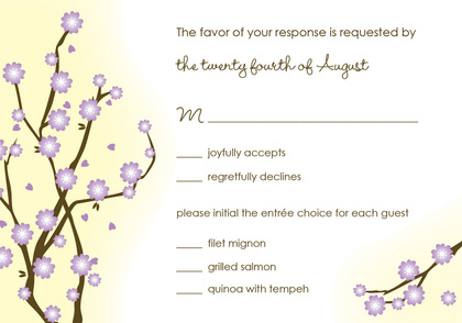 Pink Blossoms RSVP Cards