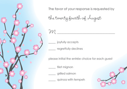 Purple Blossoms RSVP Cards