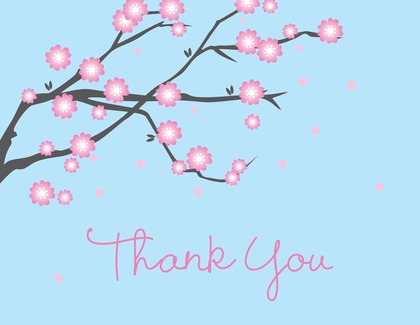 Purple Blossoms Thank You Cards