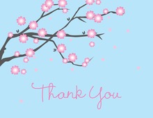 Beautiful Bridal Cyan Posies Thank You Cards