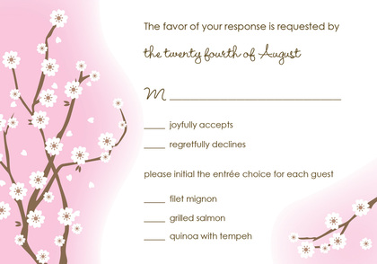 Purple Blossoms RSVP Cards