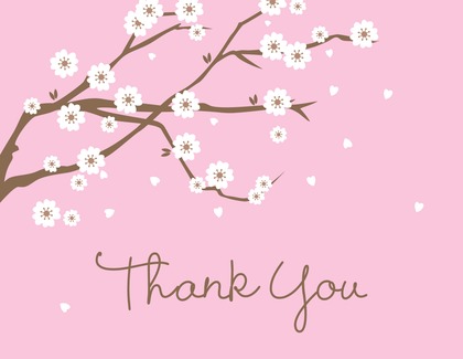 Pink Blossoms Thank You Cards