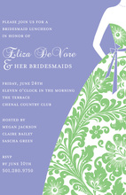 Wedding Dress Pink Bridal Shower Fill-in Invitations