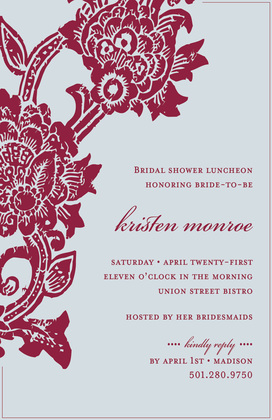 Antique Black Pink Floral Invitations