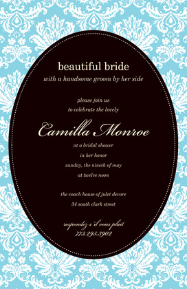 Green Camilla Pink Oval Design Invitations