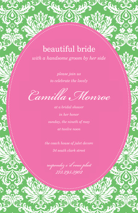 Blue Camilla Black Oval Design Invitations