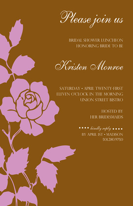 One Pink Rose Tangerine Invitations