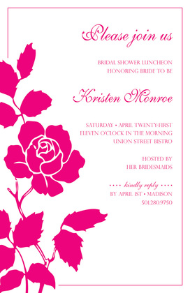 One Pink Rose Tangerine Invitations