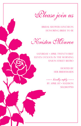 One Pink Rose Brown Invitations