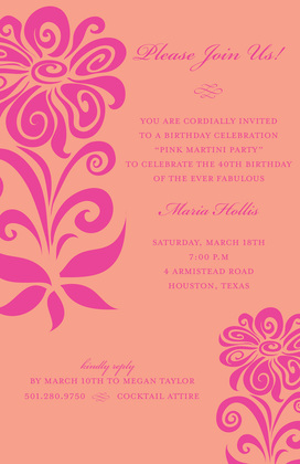 Vim Vivid Pink Digital Style Invitations