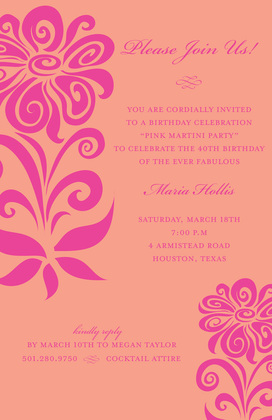 Parlez Pink Digital Style Invitations