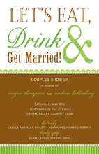 Holiday Red Eat Drink Marry Invitations