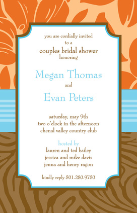 Stylish Casual Paisley Sky Blue Invitations