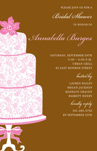 Simplified Wedding Cake Floral Decoration Invitations