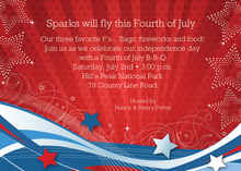 Patriotic Swirls-Flurries Invitations