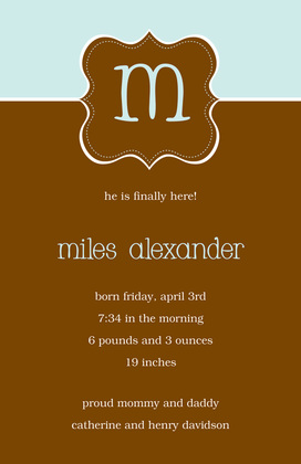 Her Digital Initial Simple Invitations