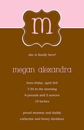 His Digital Initial Simple Invitations