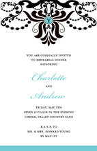 Elegant Aqua Border Chandelier Invitations