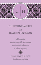 Formal Black Border Simple Lavender Invitations