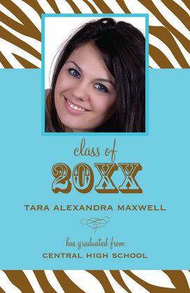 Animal Print Pink Graduation Photo Announcements