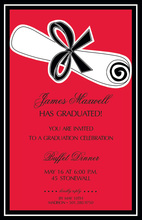 Navy Grad Caps Graduation Invitations