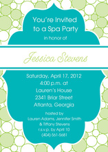 Delightful Teal Blossom In Grey Invitations