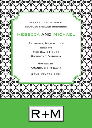 Modern Black-Turquoise Pattern Invitations