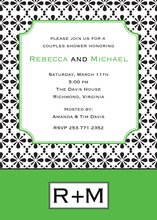 Sophisticated Trellis Green Brown Invitations