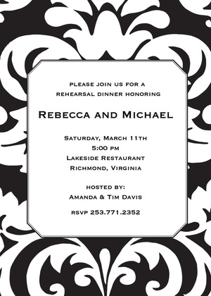 Bold Blue Damask Invitations