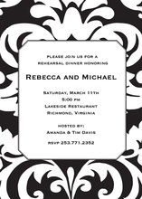 Bold Black Damask Invitations