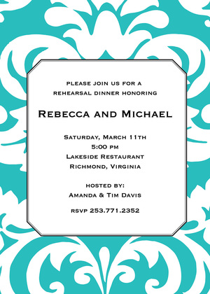 Bold Black Damask Invitations