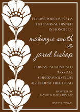 Modern Brown Simple Floral Invitations