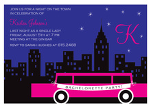 Fun Limo Bachelorette Invitations