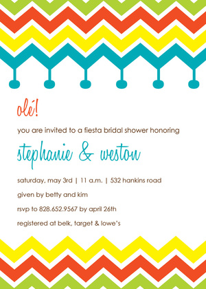 Colorful Chevron Fiesta Lavender Invitations