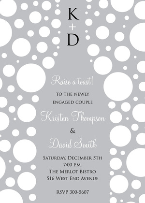 Bubbles Red Champagne White Polka Dot Invitations