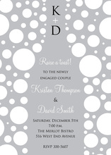 Bubbles Orange Champagne White Polka Dot Invitations