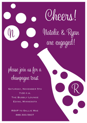 Bubbles Gold Chapagne Invitations