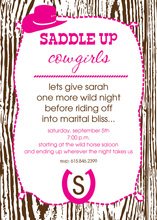 Woody Cowgirl Saddle Up Invitations